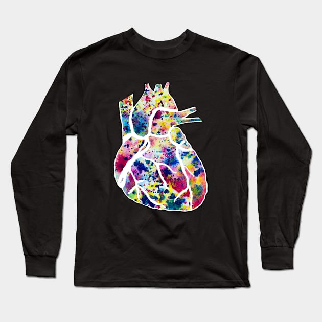 Funfetti Heart (White Background Pattern) Long Sleeve T-Shirt by ayemfid